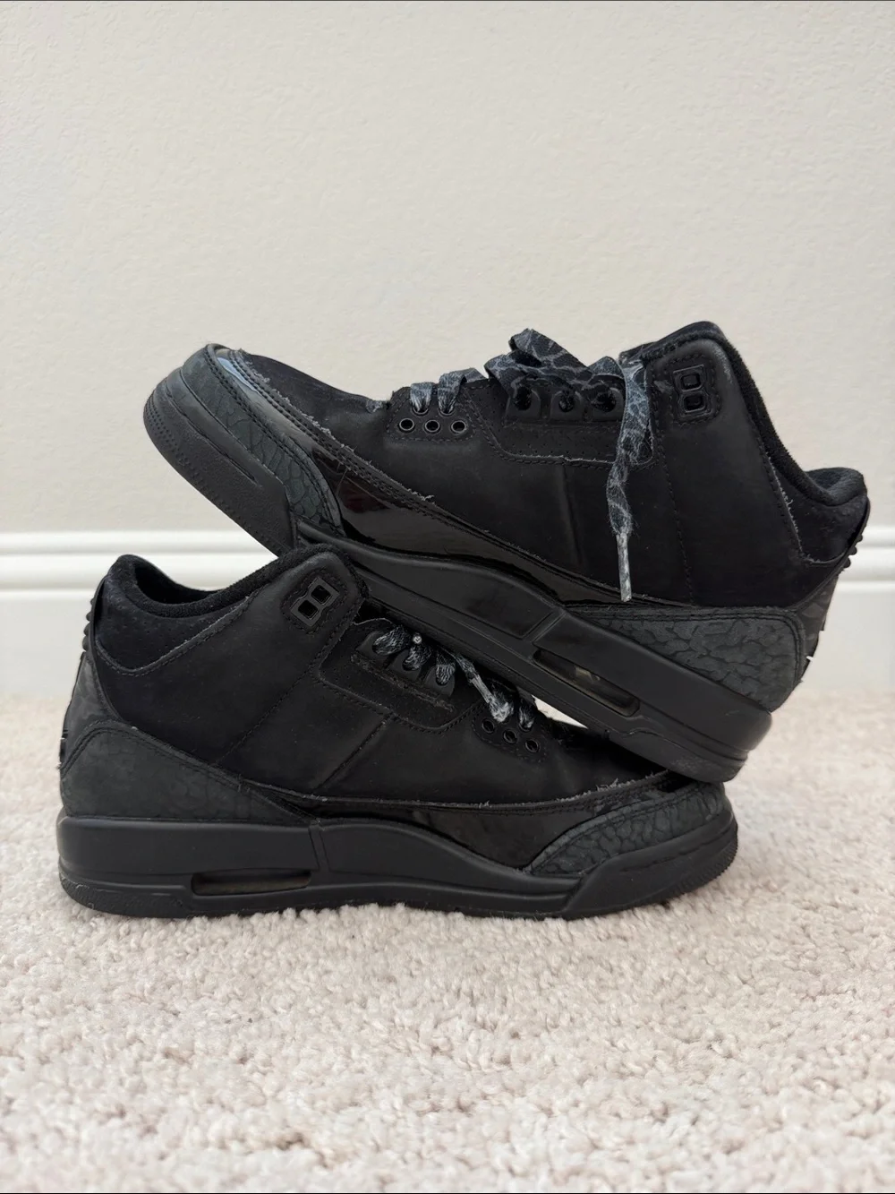 Jordan Kids' Black Retro 3 Black Cat